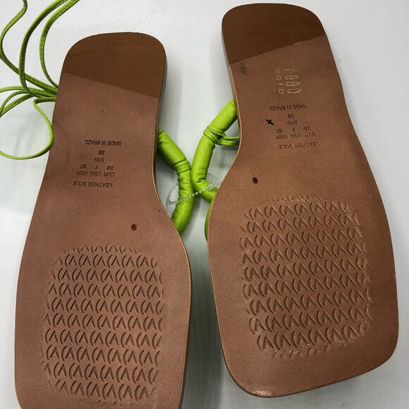 Free People Vicenza Belize Square Toe Wrap Sandals Green  US 7 - Picture 6 of 8